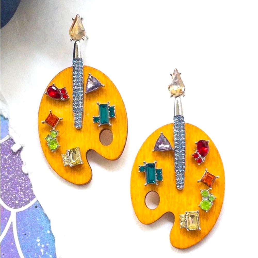 NWT ⚜️🎨⚜️ Piper K Back to school Paint Palette Earrings